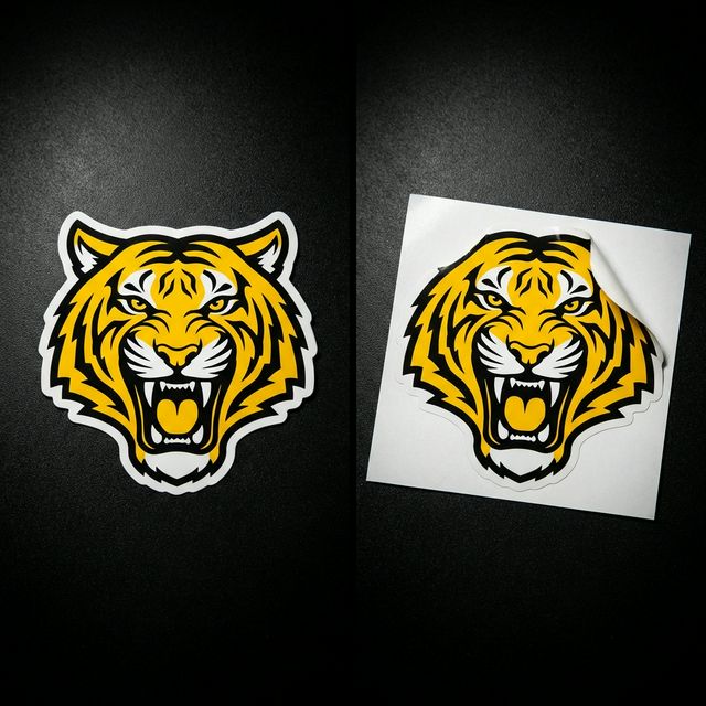 Infografía comparativa: Kiss Cut mostrando el cuadrito exterior vs Die cut mostrando la forma limpia.